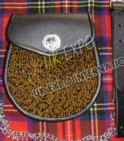 Tiger Celtic Drummer Black Leather Sporran