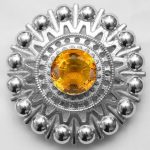 Topaz Stone With Snap Button Fit Brooch