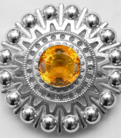 Topaz Stone With Snap Button Fit Brooch