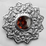 Topaz Stone Thistle With Trim Brooch
