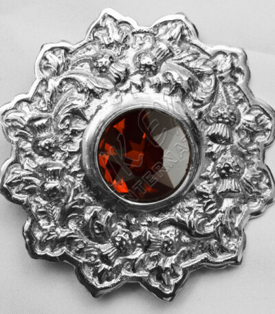 Topaz Stone Thistle With Trim Brooch
