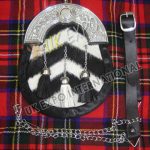 Monarch White Black Cowhide Tassel Sporran