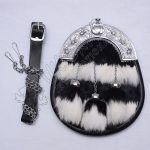 Thistle White Black Rabbit Fur Day Wear Sporran
