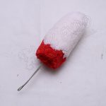 White and Red Wool Pom Pom for Shako Hat