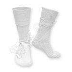 Rhombus Cuff White Color Kilt Woolen Socks