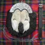 Thistle White Rabbit Fur Scottish Flower Sporran