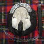 Thistle White Rabbit Fur Black Border Sporran