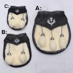 White Fur Black Leather Family Pack Sporrans