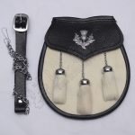 White Goat Skin Leather Thistle Sporran