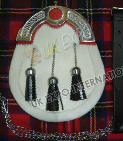 Celtic Ember White Goat Seal Skin Sporran