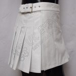 White Leather ladies Utility Kilt
