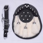 Rabbit Fur Celtic Black Leather Sporran