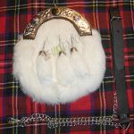 White Rabbit Fur Gold Polished Sporran