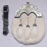 White Rabbit Fur Scottish Flower Sporran