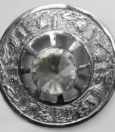 White Stone With Moulded Brooch