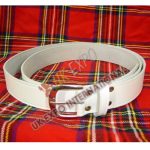 White Wide Waist Belt Round Buckle 1.5 Inches