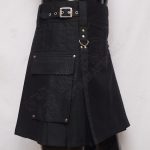 Women Black Utility Kilt 3 Straps