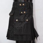 Black Women Utility Kilt With Straps