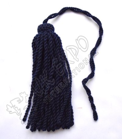 Navy Blue Long Sleeve Woollen Hat Tassels