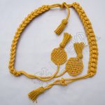 Yellow color Grenadier Cord in Available in Wool Cotton and Silk