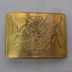 Scottish Thistle Flower Bronze Baby Buckle