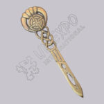 Thistle Crown Celtic Knot Brass Kilt Pin