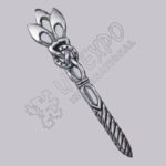 Celtic Knotwork Chrome Black Color Filled Kilt Pin