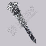 Celtic Sword Design Chrome Color Filled Kilt Pin