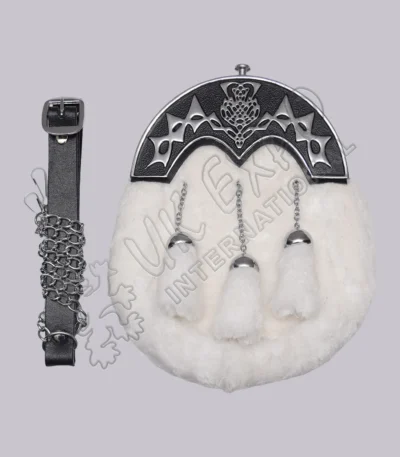 White Rabbit Fur Thistle Full Dress Sporran