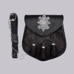 Black Watch Scottish Leather Semi Dress Sporran