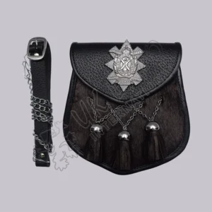 Black Watch Scottish Leather Semi Dress Sporran