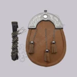 Celtic Brown Seal Skin Chrome Accent Sporran