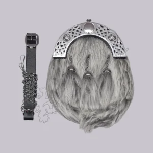 Grey Fur Celtic Knot Full Dress Sporran