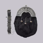 Dark Blue Fur Celtic Knot Full Dress Sporran