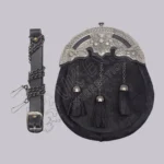 Black Bovine Antique Thistle Cantle Full Dress Sporran