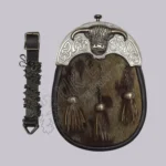 Brown/Green Cowhide Full Dress Antique Cantle Sporran