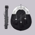 Black Cowhide Full Dress Antique Cantle Sporran