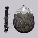 Gray Fur Ornate Chrome Cantle Full Dress Sporran