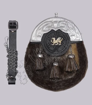 Calf Skin Antique Welsh Dragon Full Dress Sporran